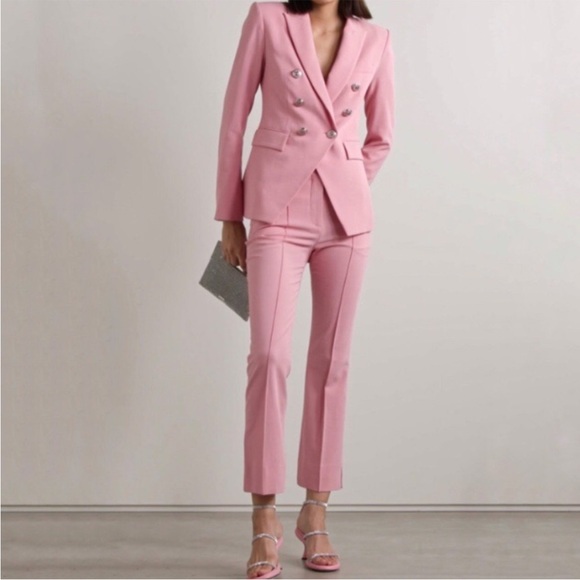 Veronica Beard Kean Cropped Pink Pant - Picture 4 of 11